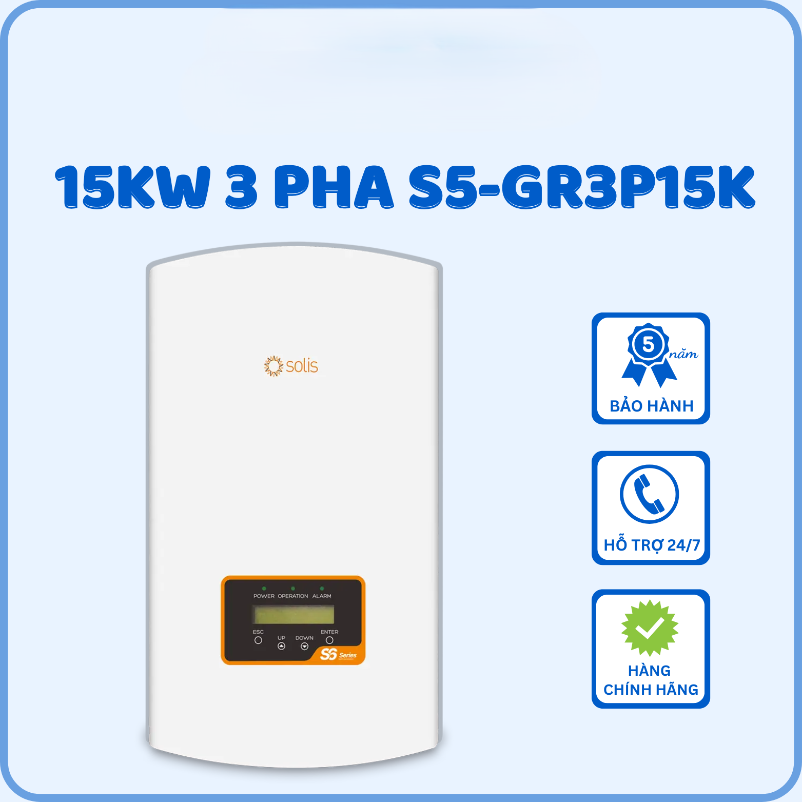 Inverter Solis 3 Pha 15kW S5-GR3P15K - Inverter 15KW