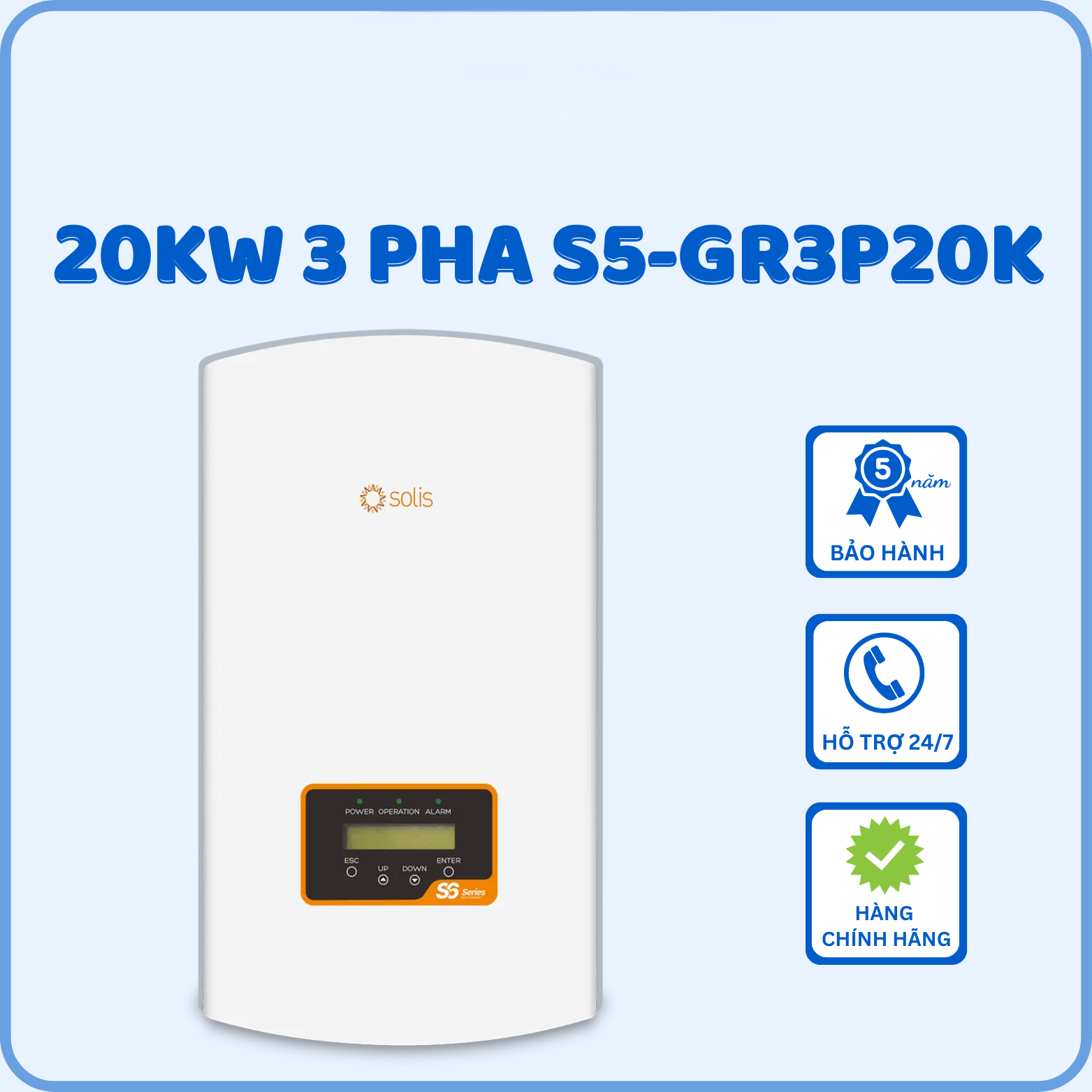 Inverter Solis 3 pha 20kW S5-GR3P20K - Inverter 20KW